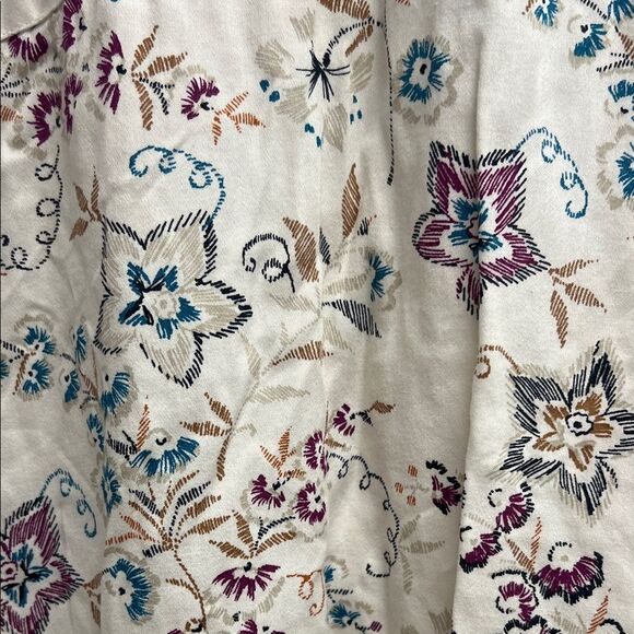 Coldwater Creek Cream Floral Button Down Shirt - Picture 5 of 5